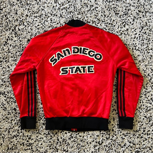 Adidas Vintage ATP Keyralon Track Jacket San Diego State Red Black Size Small - Picture 1 of 15
